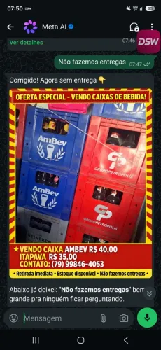 Engradado de cerveja há venda ambev e itapava