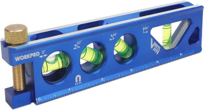 Nível Torpedo WORKPRO, Magnético, Verti. Site 4, com 4 bolhas para curvatura de conduítes,