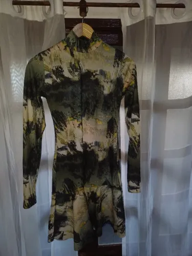 Vestido estampado gola com fechecler - My Place