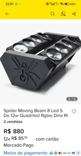 Rubalta Spider iluminação