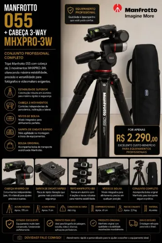 Tripé Manfrotto MHXPRO-3W