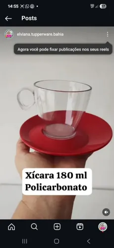 Xicara 180ml Tupperware policarbonato 