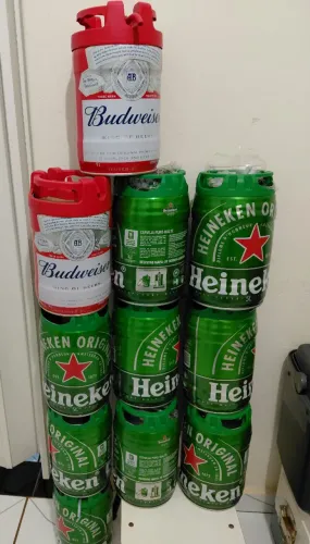Barril de Heineken e Budweiser 5 Litros Vazio