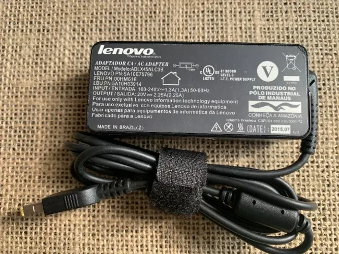 carregador fonte lenovo pino quadrado para notebook