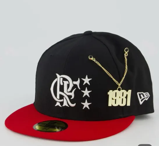 Boné New Era Flamengo 5950 1981 Preto E Vermelho