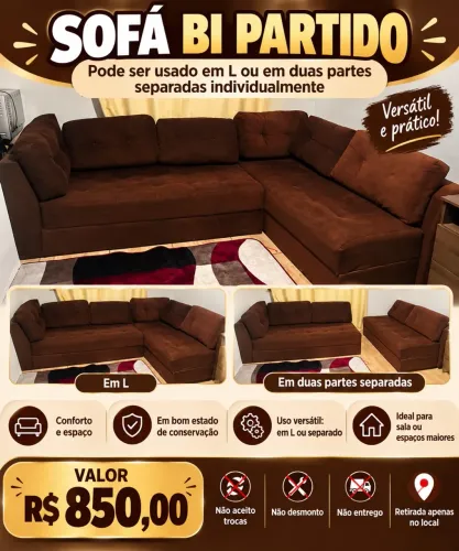 Sofá de canto bi- partido