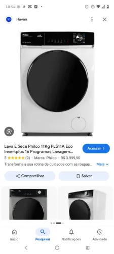 Máquina lava e seca