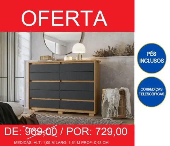 cômoda 1,51x1,09m - super oferta!