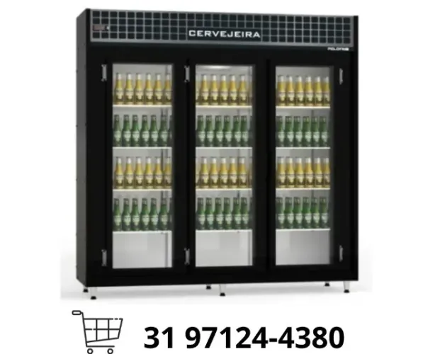 Cervejeira 3 Portas Preta Polo Frio 220V