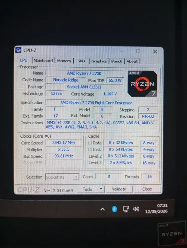 Processador Ryzen 7 2700 com cooler incluso