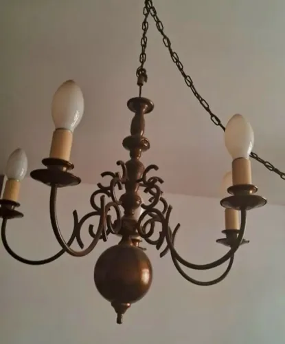 Belíssimo Lustre Europeu de 5 braços