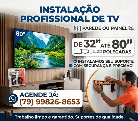 Instalação e vendas de suportes para tv na parede ou painel