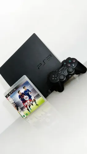 PlayStation 3 Slim Completo com 2 Controles e Jogos