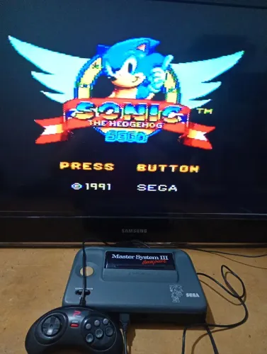Sega master system 3 1 controle 1 jogo e cabos