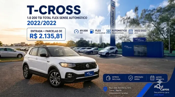 Volkswagen T-Cross Sense 1.0 TSI Flex 5P Aut. 2022