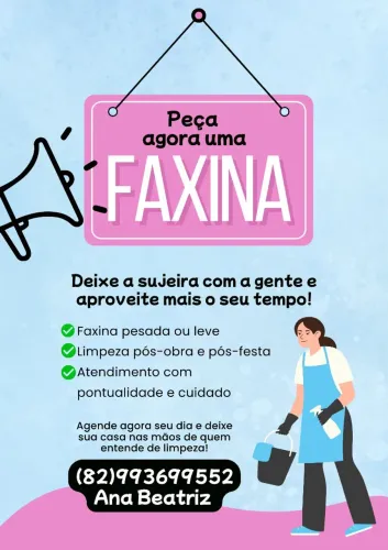 Faço faxina (minha esposa)