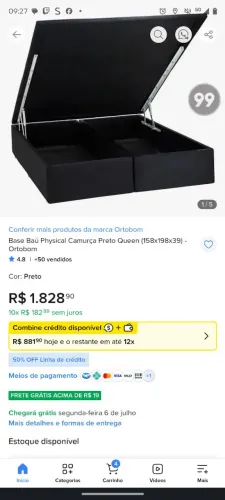 Cama Box Baú Queen Size nova