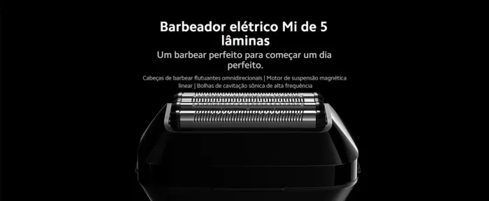 Barbeador Elétrico Xiaomi de 5 Lâminas Novo Lacrado