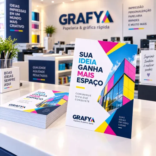 Grafya Panfletos ou folders personalizado e profissiona alta qualidadel