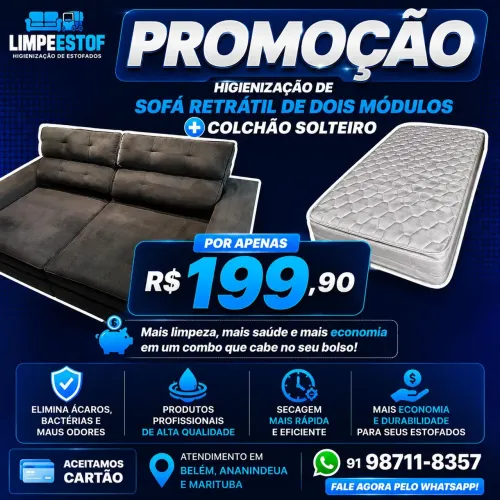 PROMOÇÃO NA HIGIENIZAÇÃO DE ESTOFADOS