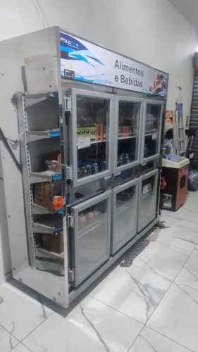 Geladeira/Refrigerador Comercial Inox 6 Portas de Vidro Polo Frio 220v