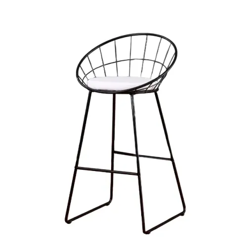 Banqueta Decorativa Estilo Paris Aranha Metal Preto - Mod DC18106
