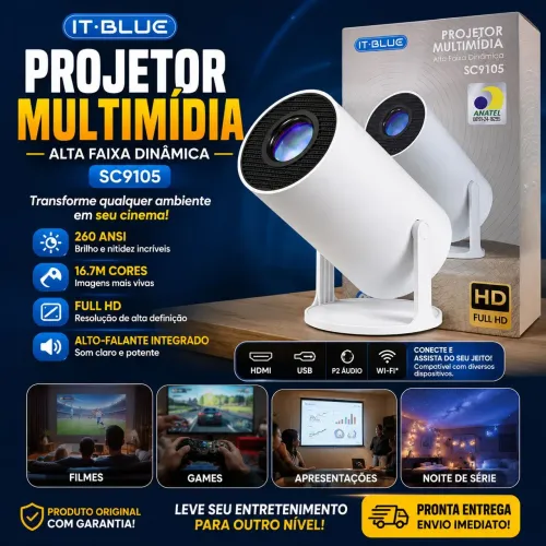 Projetor Portátil Hy300 HD Wi-fi e Android