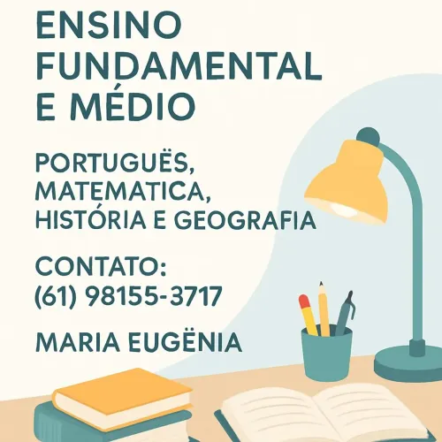 Aulas de Reforço Escolar Ensino Médio e Fundamental.