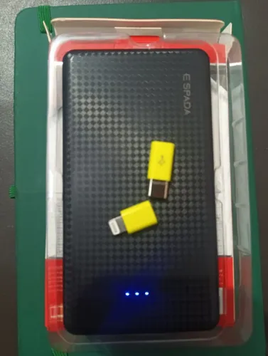 Power Bank E?SPADA 5000mAh Novo na Caixa com Cabo e Adaptadores