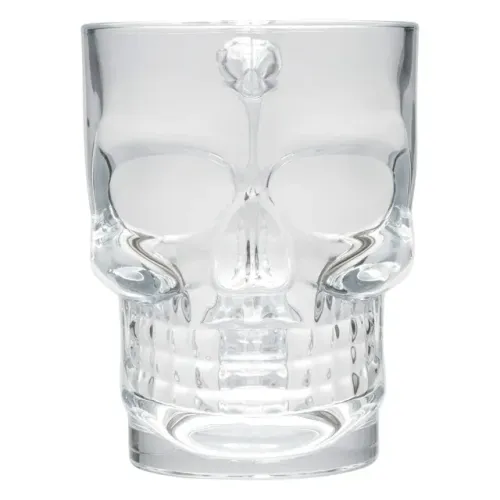 Copo Caveira Beer De Chopp Cerveja Bar Transparente 510 ML Com Alça De Vidro