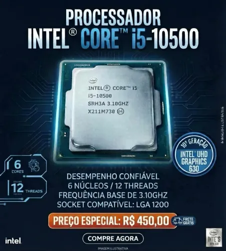 Processador i5 10500 Socket LGA 1200