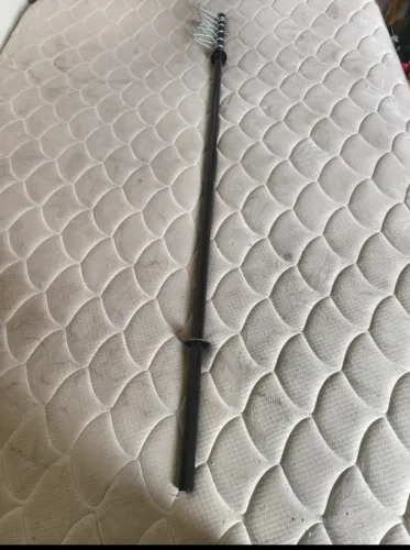 Barra Reta Fitness Musculação 150cm Preto - com 6 presilhas
