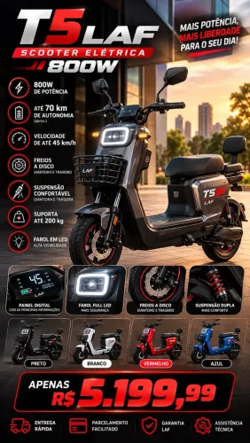 Scooter Elétrica T5 LAF 800W