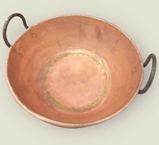 TACHO COBRE MACIÇO VINTAGE COLONIAL 35 cm