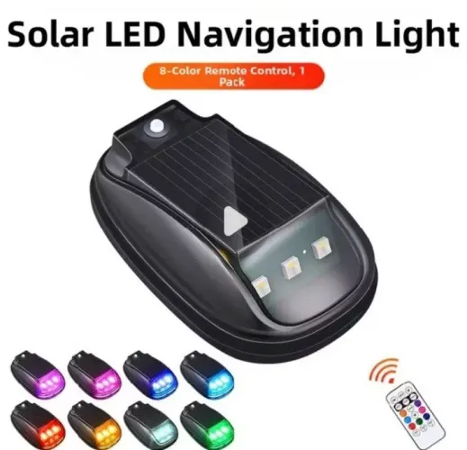 Led solar com controle remoto 8 cores