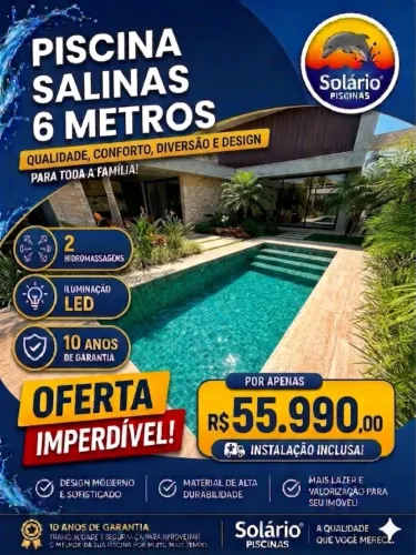 Piscina salinas 6 metros total pastilhada