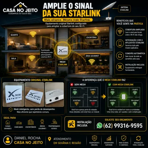 Mesh Starlink Original | Amplie o Wi-Fi da Sua Casa | Instalação Inclusa (Goiania e região