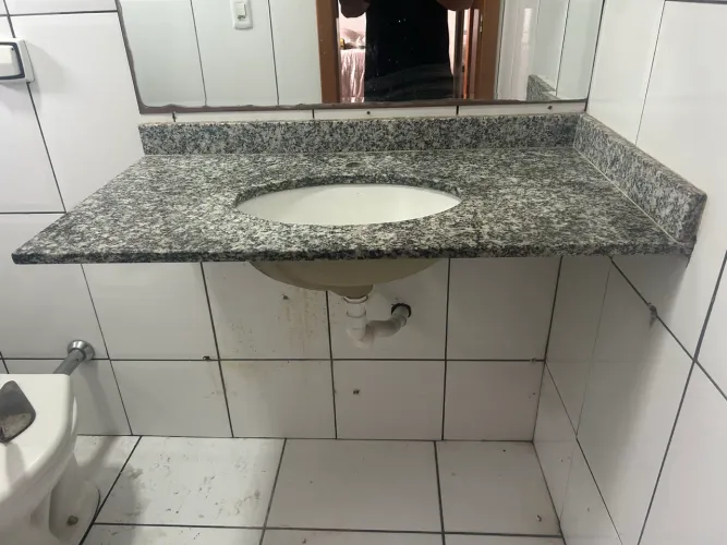 Pia banheiro com bancada