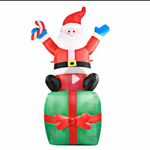 Papai noel natal presente inflável com Luz de led 1,80 m