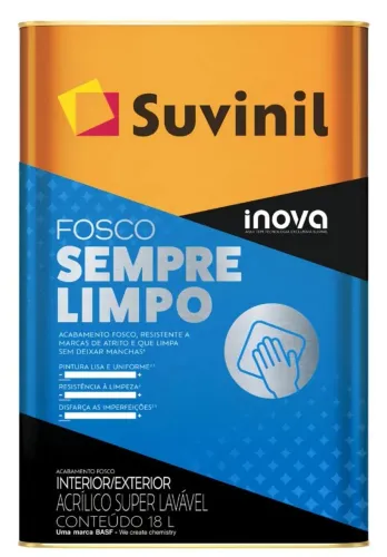 Tinta Suvinil Sempre Limpo Crômio 18L | LACRADA