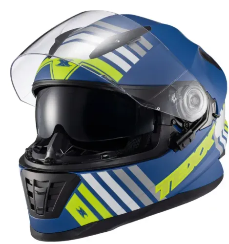 Capacete Fechado Moto Com Óculos Solar Interno Texx Grid Solido Azul Verde Branco Fosco