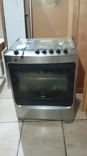 Fogão Consul 5 bocas inox, apenas 9 meses de uso. (Motivo: mudança)