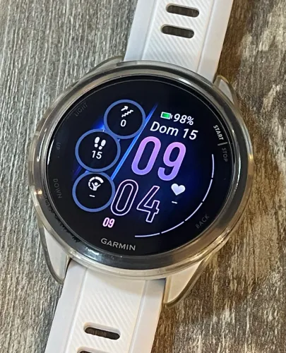 Relógio Garmin Forerunner 165 Branco 43mm Amoled - NF, Garantia, Película e Case