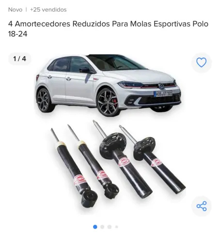 AMORTECEDORES REDUZIDOS PARA MOLAS ESPORTIVOS ( POLO/VIRTUS 2018 + )