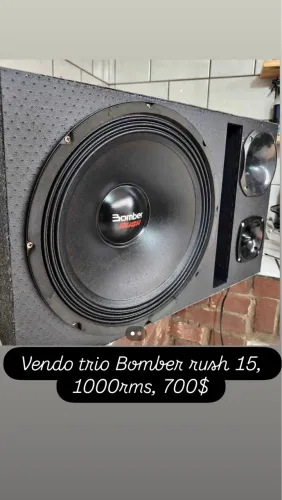 Vendo trio Bomber rush 15 pol, 1000rms
