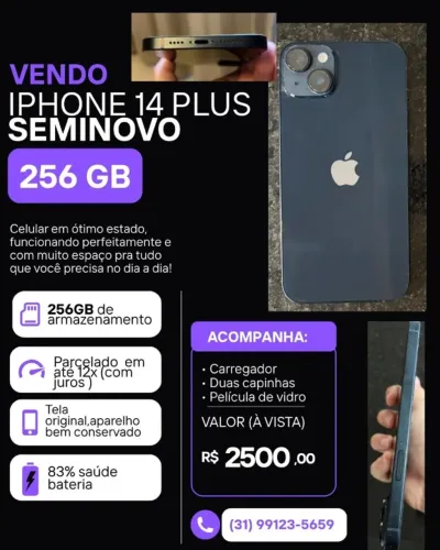I Phone 14 - 256gb - plus- única dona