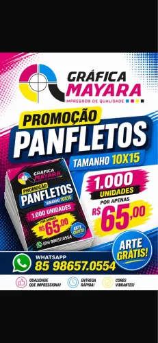 1.000 panfletos colorido valor 65,00