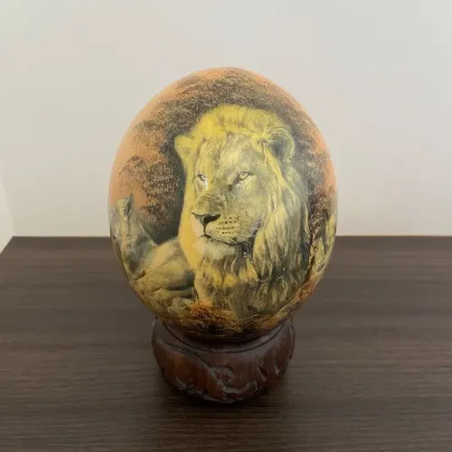 Ovo Decorativo, artesanato Africano importado Leão
