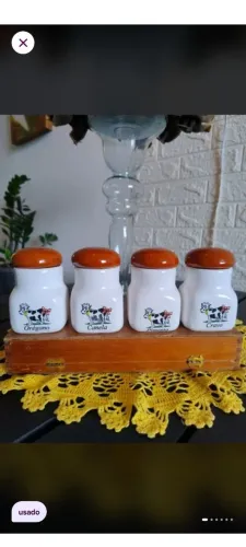 Porta condimentos de porcelana da vaquinha