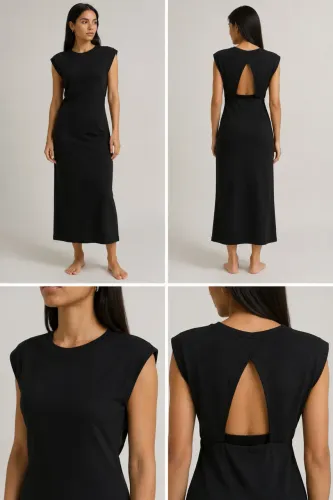 Vestido Renner preto Costa nua